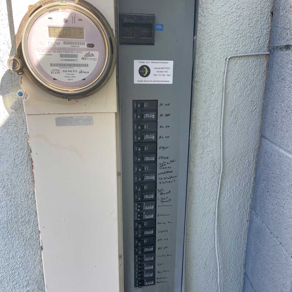 Electrical panel replaced by Cordan Electric with labeled breakers