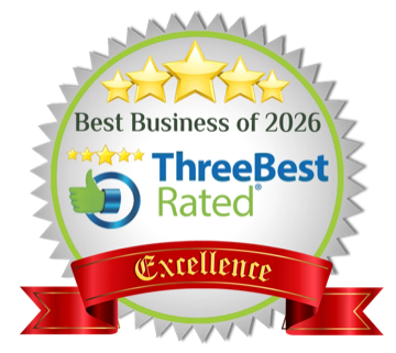 ThreeBestRated Best Business of 2026 award seal